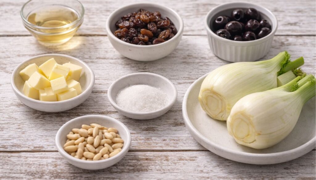 finocchi, pinoli e uvetta con il Bimby, ingredienti