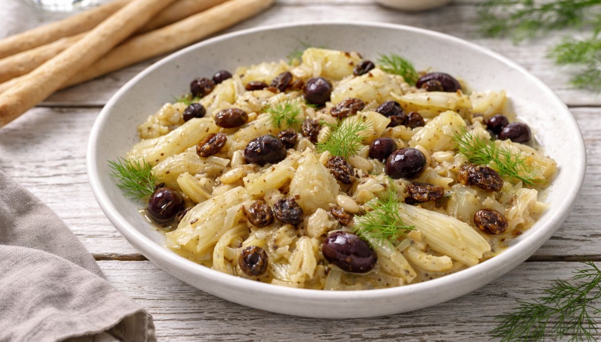 finocchi pinoli e uvetta con il Bimby Il contorno con i finocchi più goloso che ci sia si fa con il Bimby, condito con olive, pinoli e uvetta