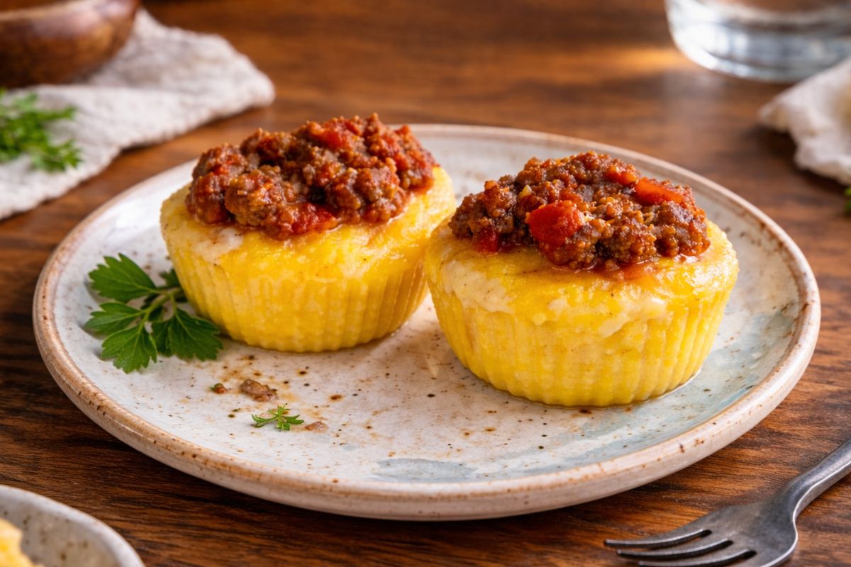 L’antipasto ricco per stupire gli ospiti: cestini di polenta con ragù con il Bimby