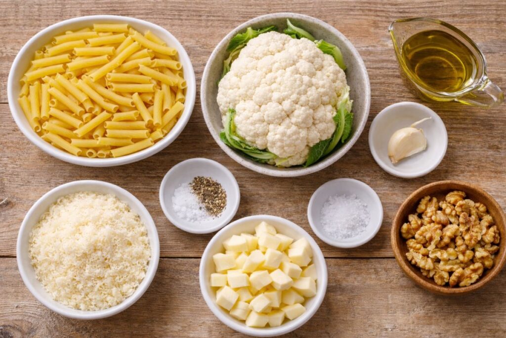 Pasta con il cavolfiore con il Bimby, ingredienti
