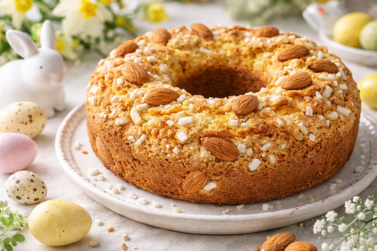 Ciambella di Pasqua con il Bimby Ecco la Ciambella di Pasqua da portare al pranzo: glassata (stile Colomba), con il Bimby
