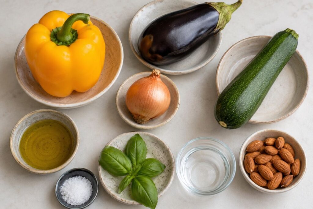 Crema di peperoni, zucchine e melanzane con il Bimby, ingredienti