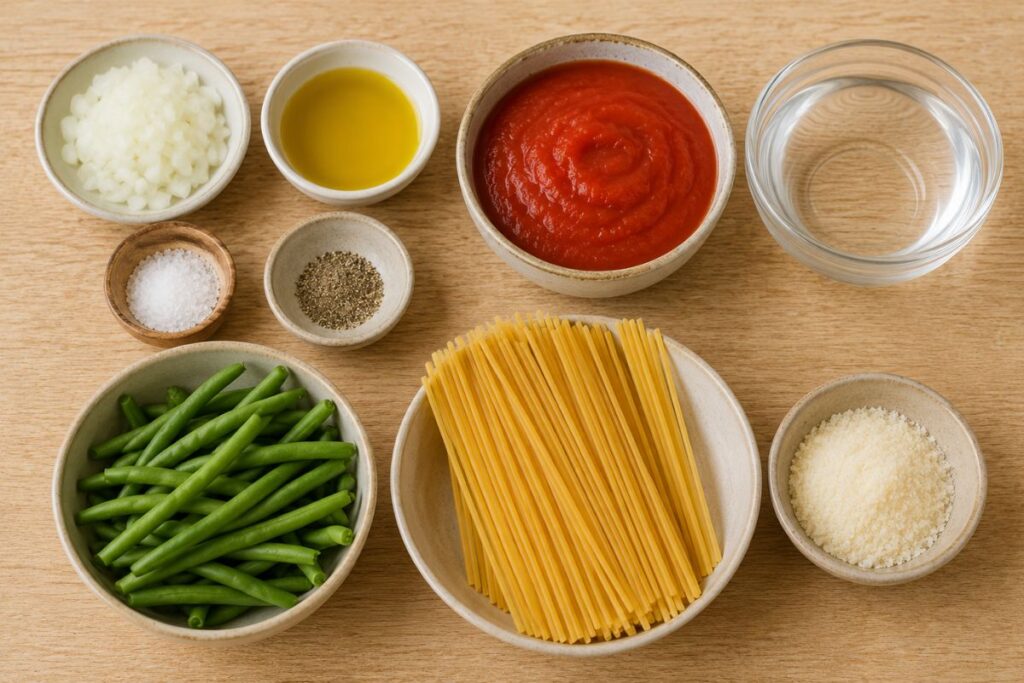 Sugo ai fagiolini con il Bimby, ingredienti