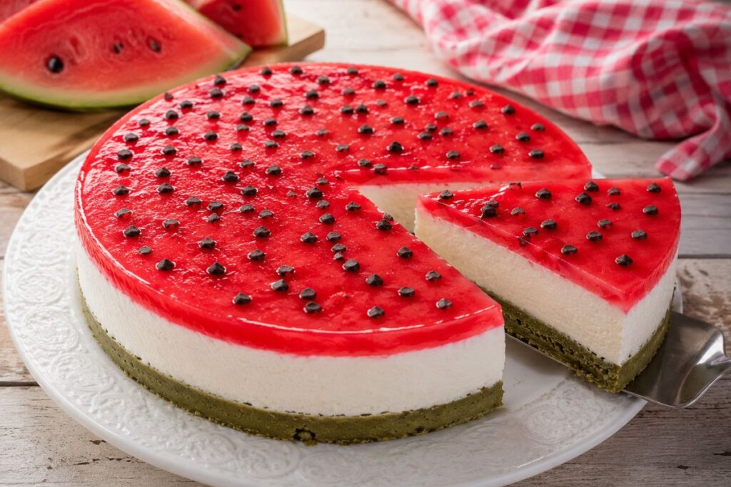 Cheesecake all'anguria e cioccolato con il Bimby