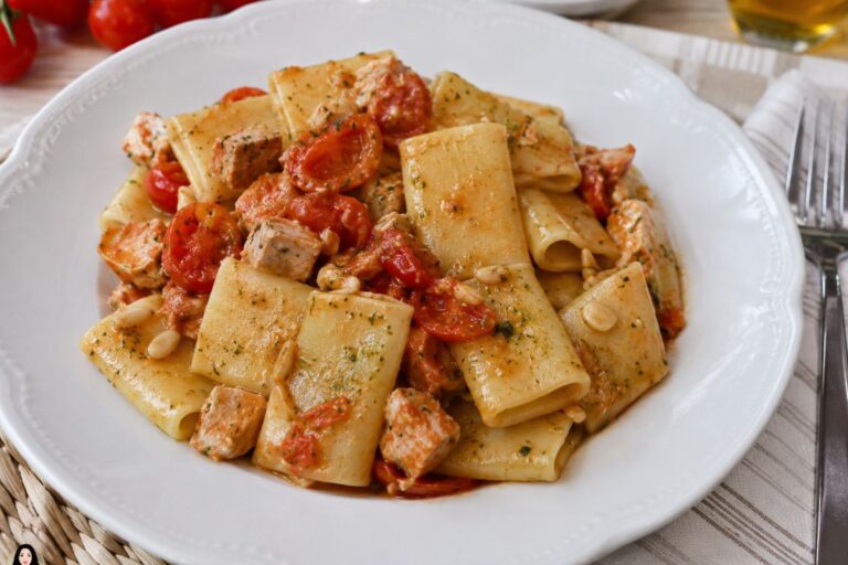 Pasta con tonno fresco, pomodorini e pesto con il Bimby
