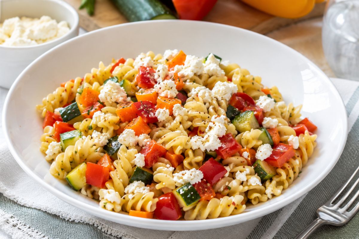 Cuoci le verdure nel cestello, poi la pasta nella stessa acqua: il primo anti-caldo perfetto con il Bimby