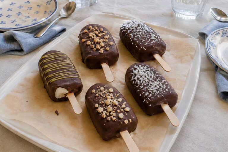Gelati banana e yogurt con copertura al cioccolato con il Bimby