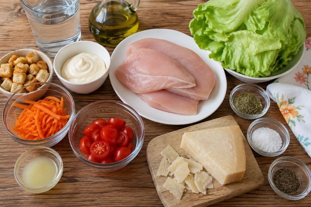 Insalata di pollo con lattuga, carote e maionese con il Bimby, ingredienti