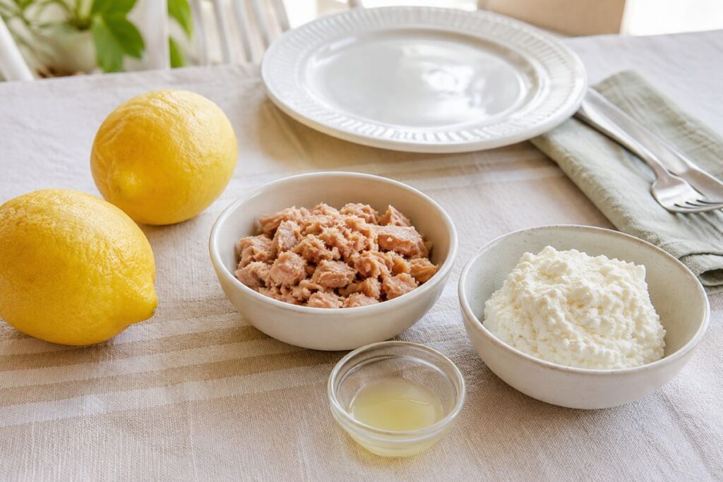 Limoni ripieni con crema di tonno e ricotta con il Bimby, ingredienti