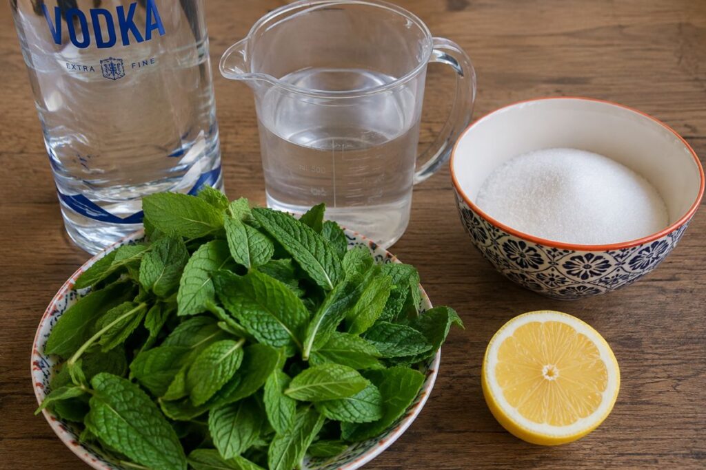 Liquore alla menta con il Bimby, ingredienti