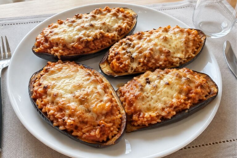 Melanzane ripiene di riso al pomodoro con il Bimby