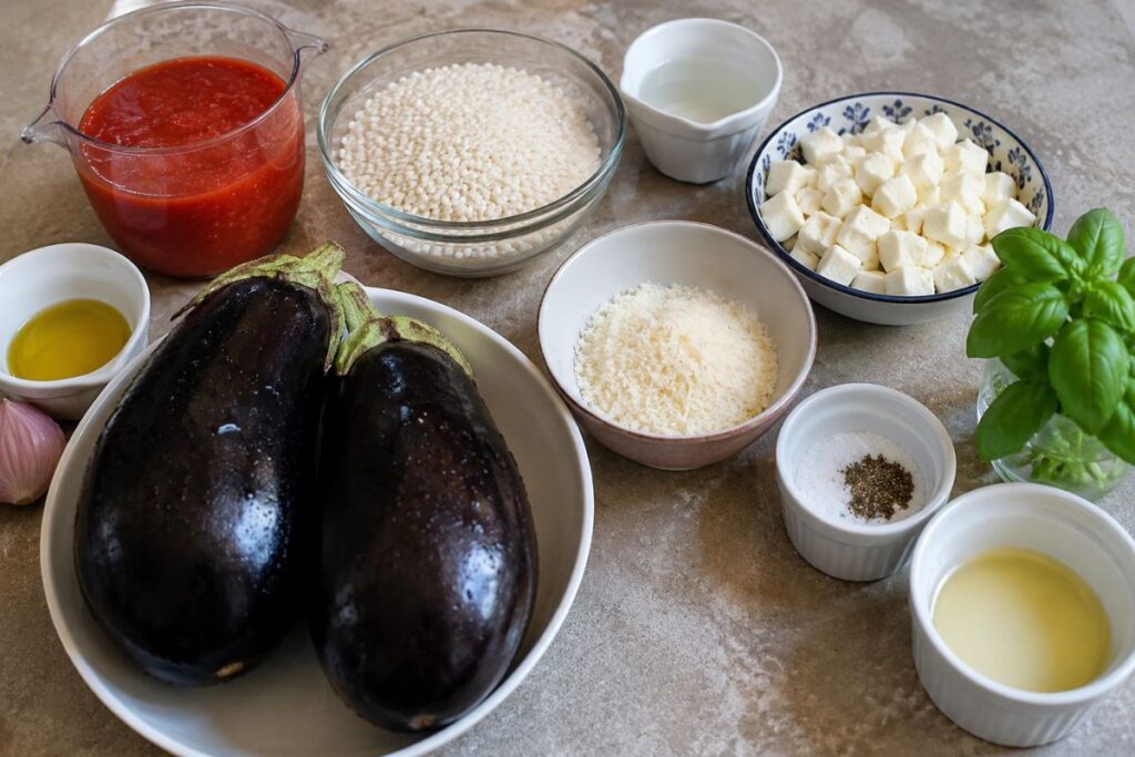 Melanzane ripiene di riso al pomodoro con il Bimby, ingredienti