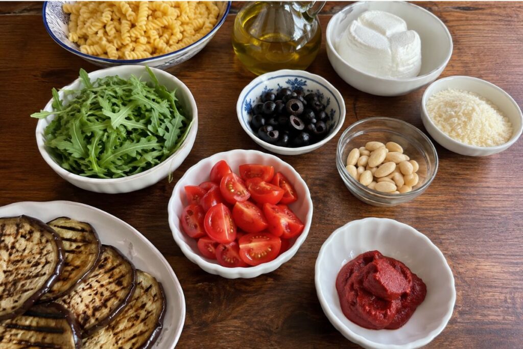 Pasta con pesto di pomodori secchi ricotta e melanzane con il Bimby ingredienti Pasta con pesto di pomodori secchi, ricotta e melanzane con il Bimby, ingredienti