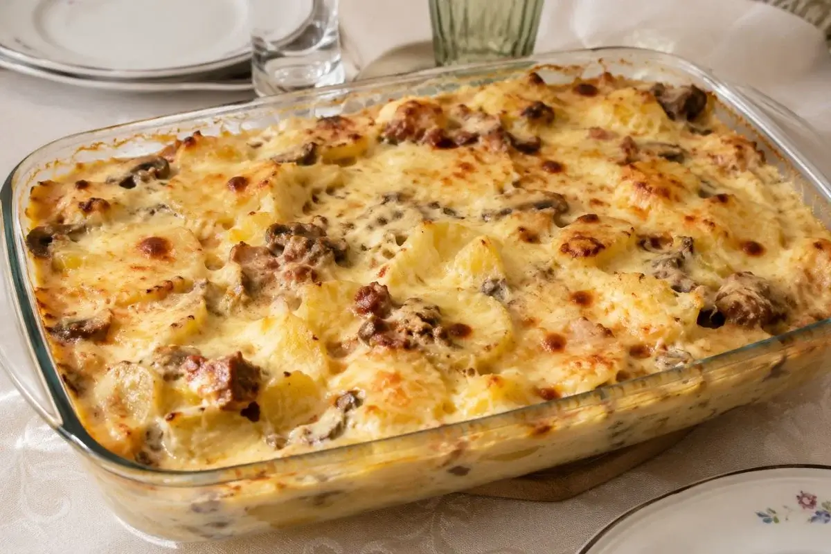 Il pasticcio più goloso con il Bimby: con scamorza e salsiccia, cremoso sotto e gratinato sopra