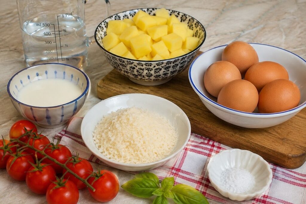 Frittata al Varoma con patate e pomodorini