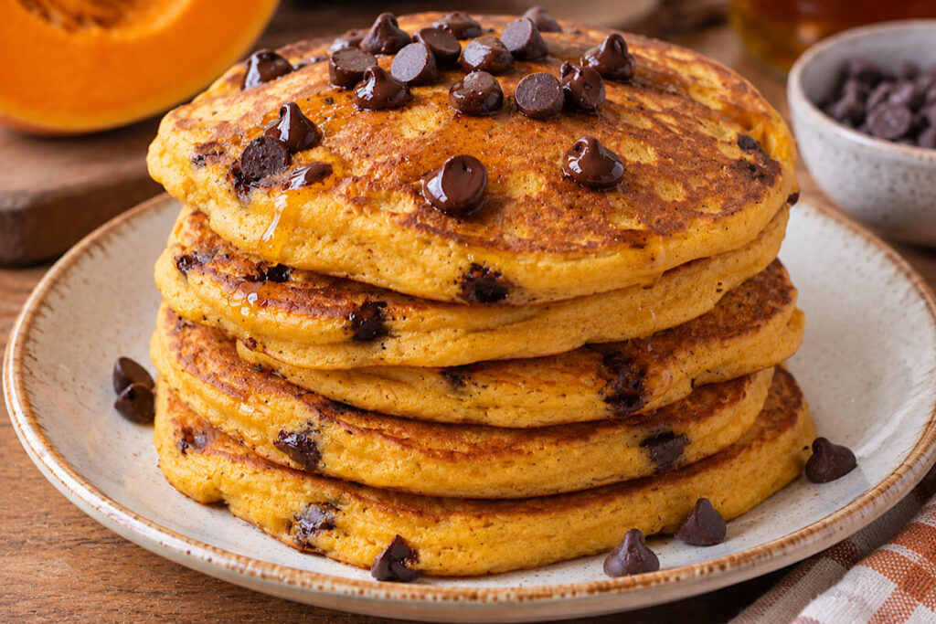 Pancake alla zucca con gocce di cioccolato Bimby