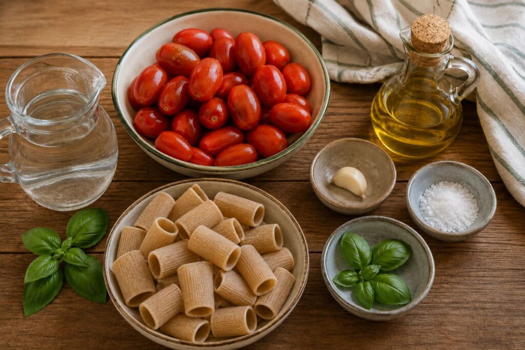 Pasta integrale al pomodoro con il Bimby, ingredienti