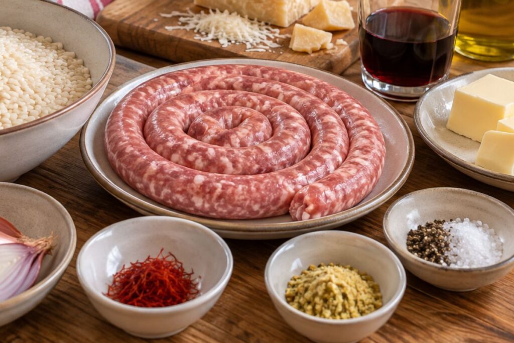 Risotto zafferano e salsiccia con il Bimby, ingredienti