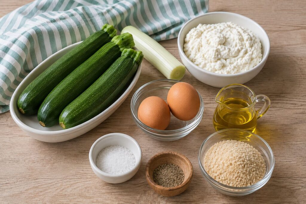 Schiacciata di zucchine, porro e ricotta con il Bimby, ingredienti