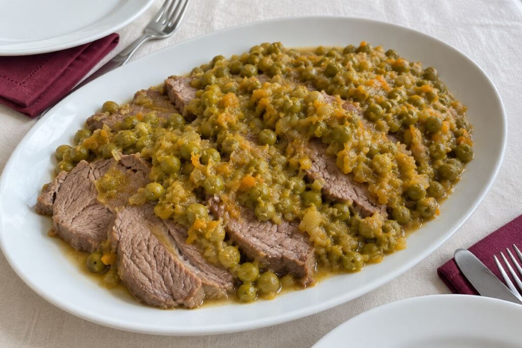 Arrosto con piselli al Varoma