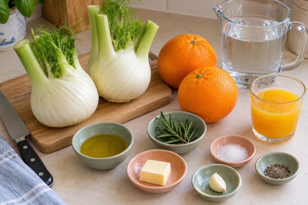 Finocchi all’arancia cotti al Varoma con il Bimby, ingredienti