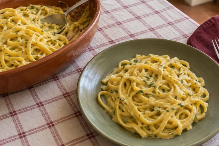 Linguine con crema di zucca e basilico con il Bimby