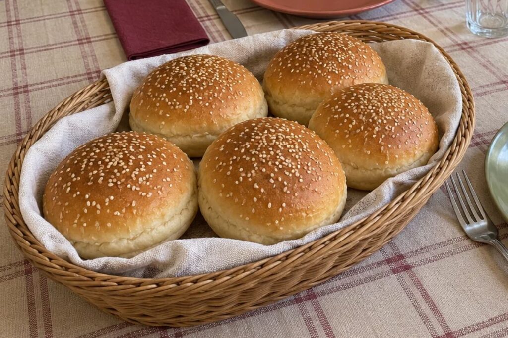 7 panini morbidi con pochissimo lievito, i buns perfetti per l’hamburger con il Bimby