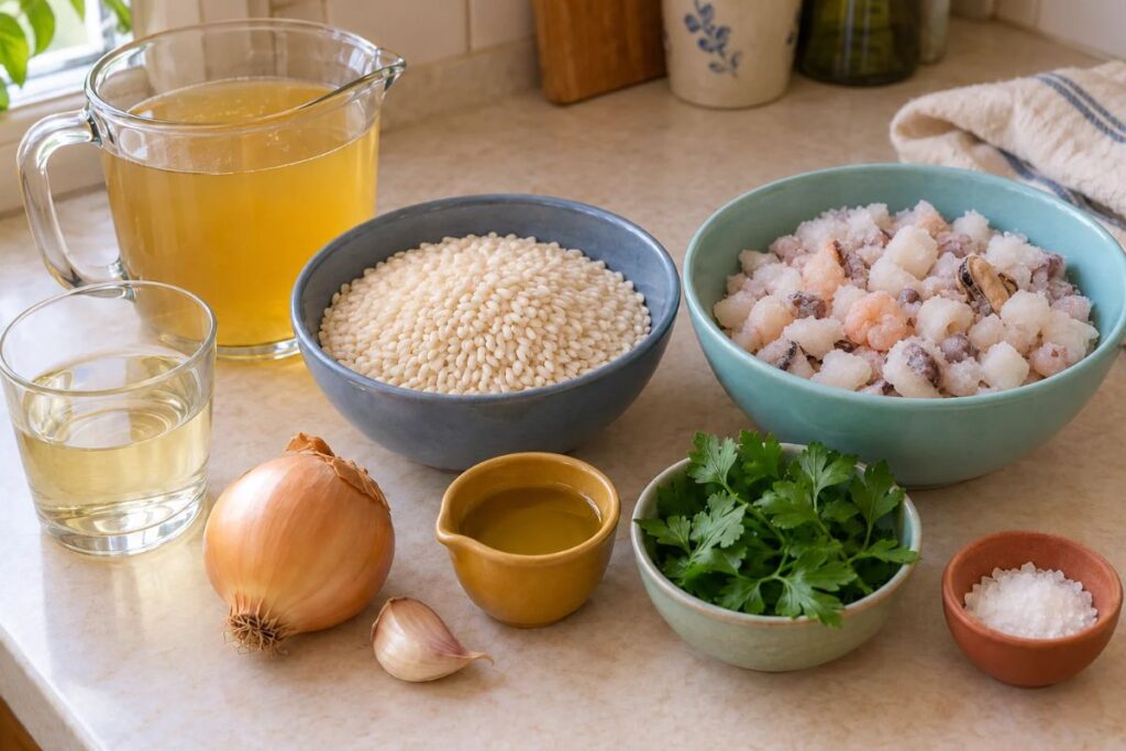 Risotto ai frutti di mare surgelati con il Bimby, ingredienti